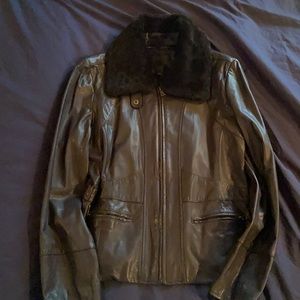 Banana Republic lamb leather motorcycle jacket